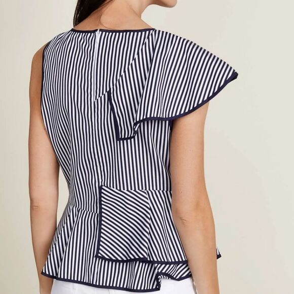 Parker striped peplum ruffled top size S nwot - Picture 6 of 9